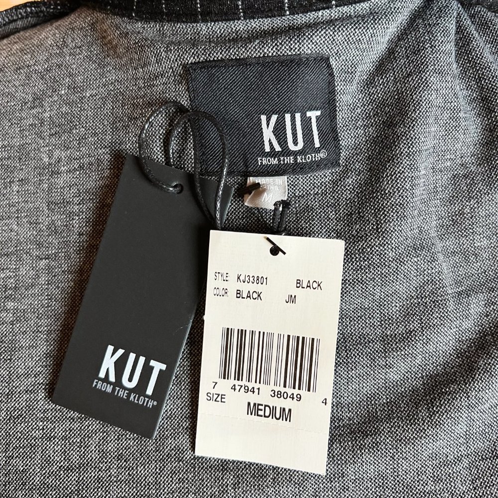 KUT Black Pinstripe Blazer NWT - Picture 3 of 6
